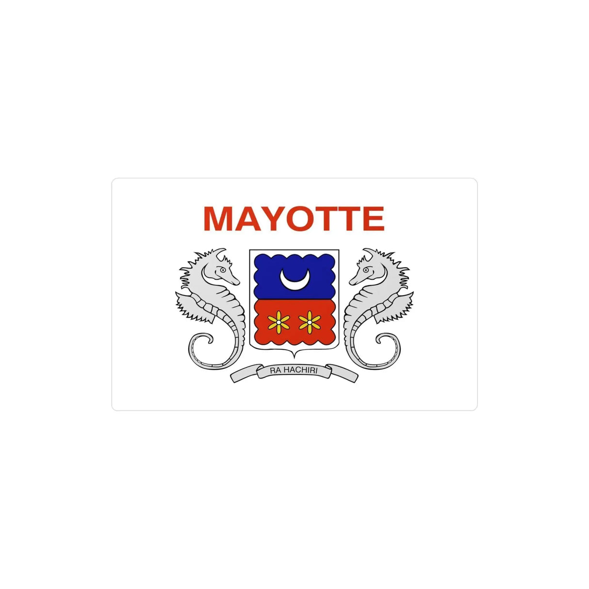 Autocollant drapeau mayotte rectangle pvc résistant