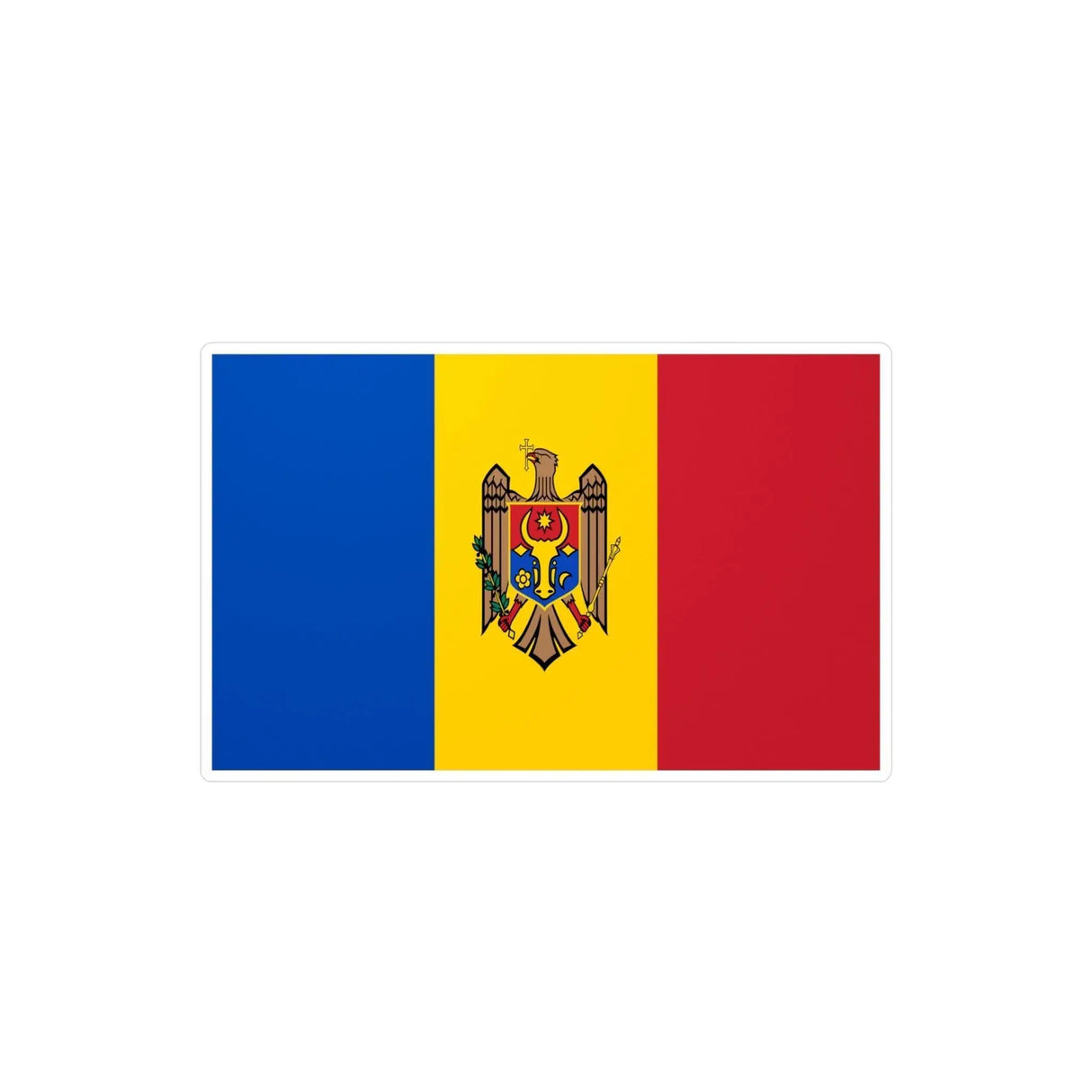 Autocollant drapeau moldavie rectangle en pvc résistant