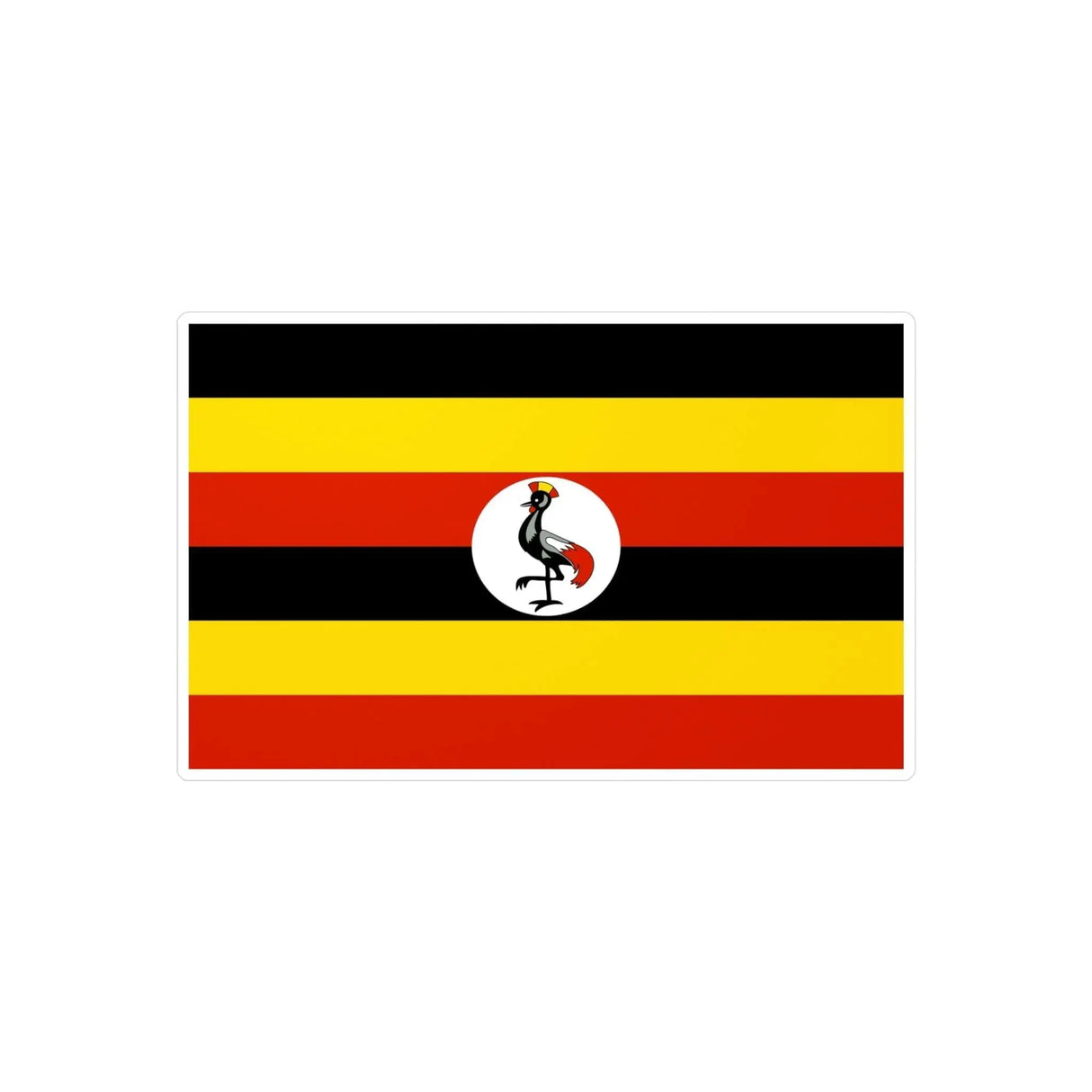 Autocollant drapeau ouganda rectangle pvc résistant