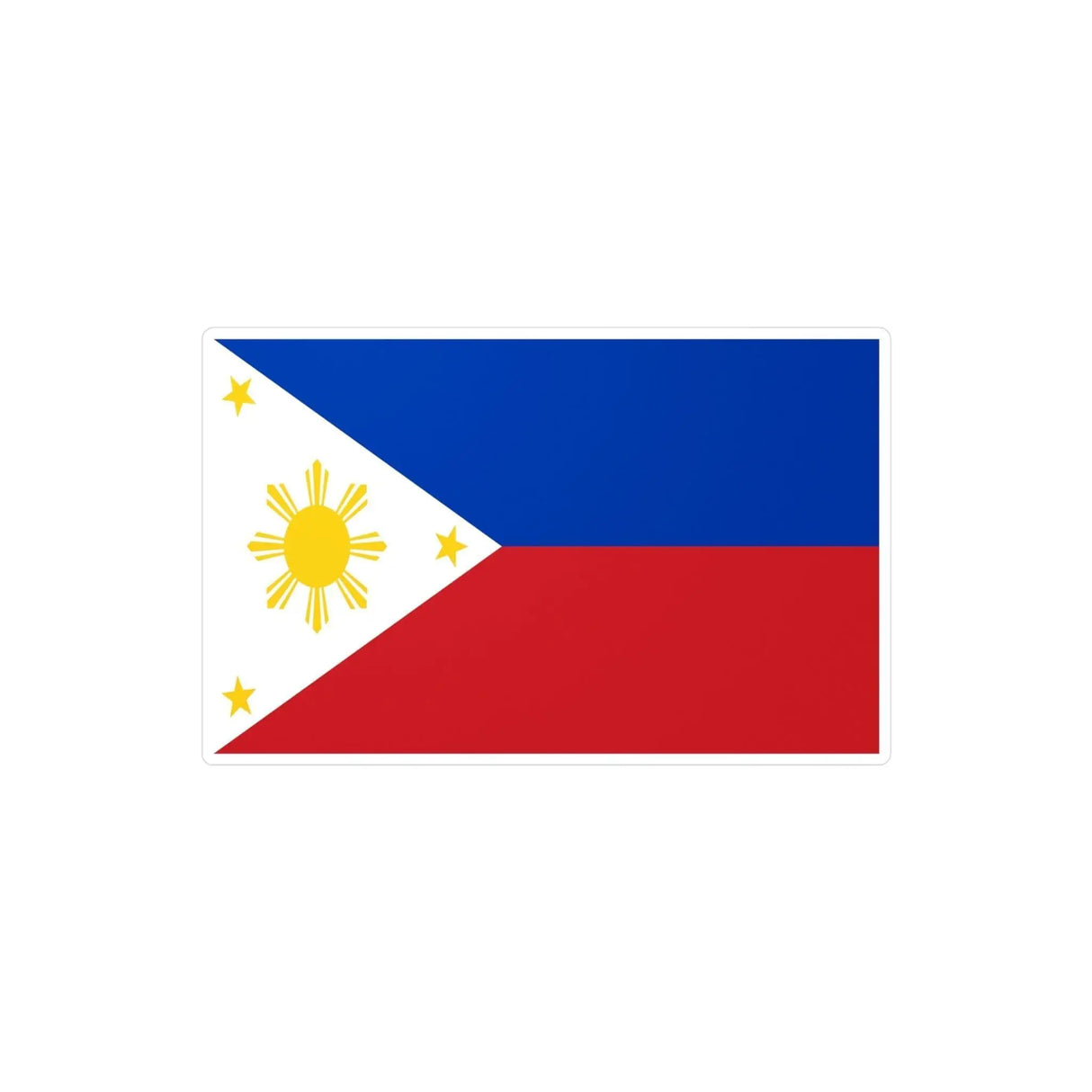 Autocollant drapeau philippines rectangle en pvc résistant