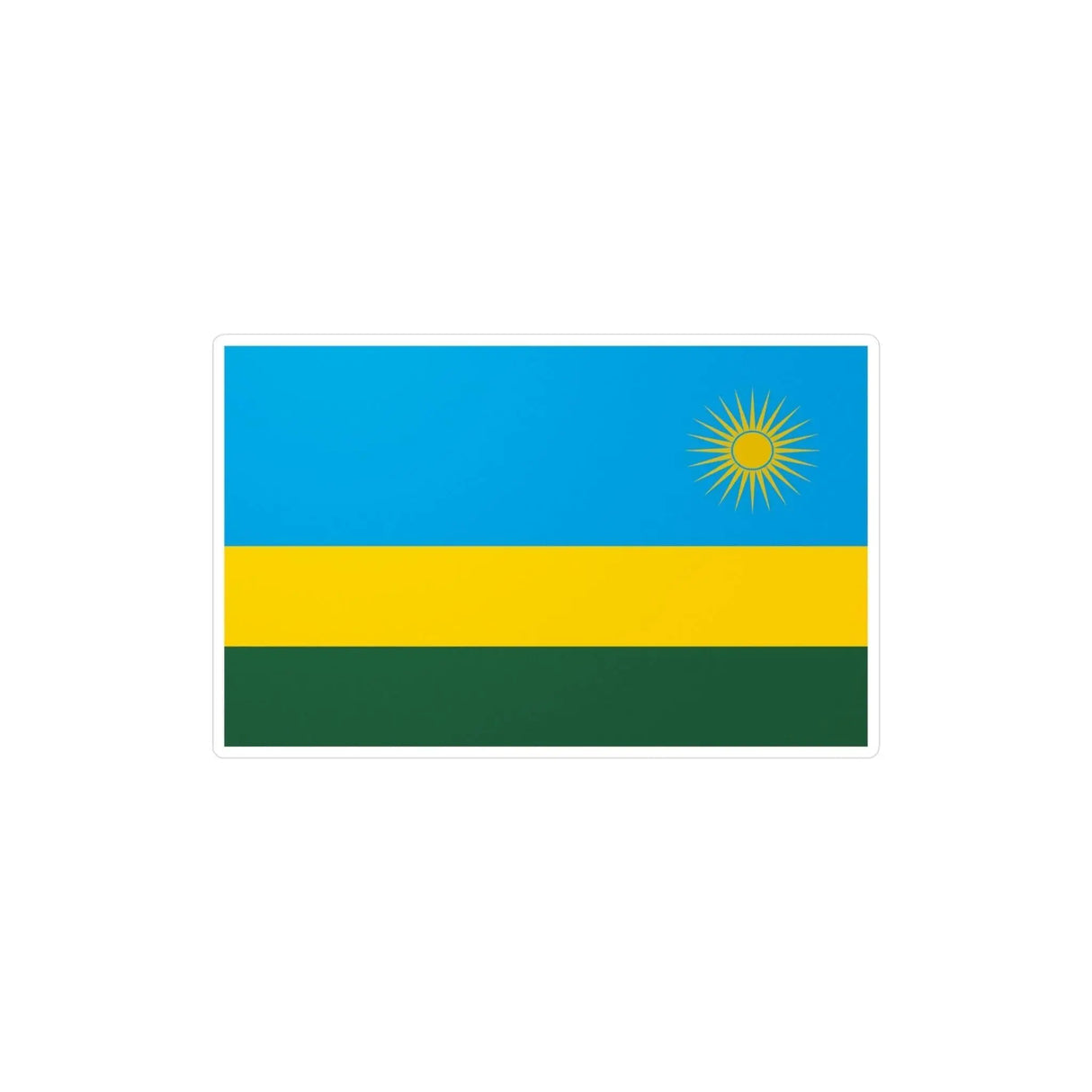 Autocollant drapeau rwanda rectangle en pvc résistant