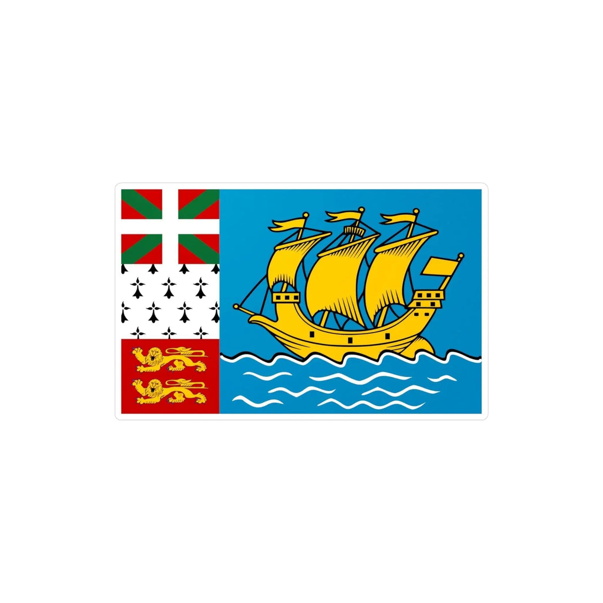 Autocollant drapeau saint-pierre-et-miquelon pvc rectangle