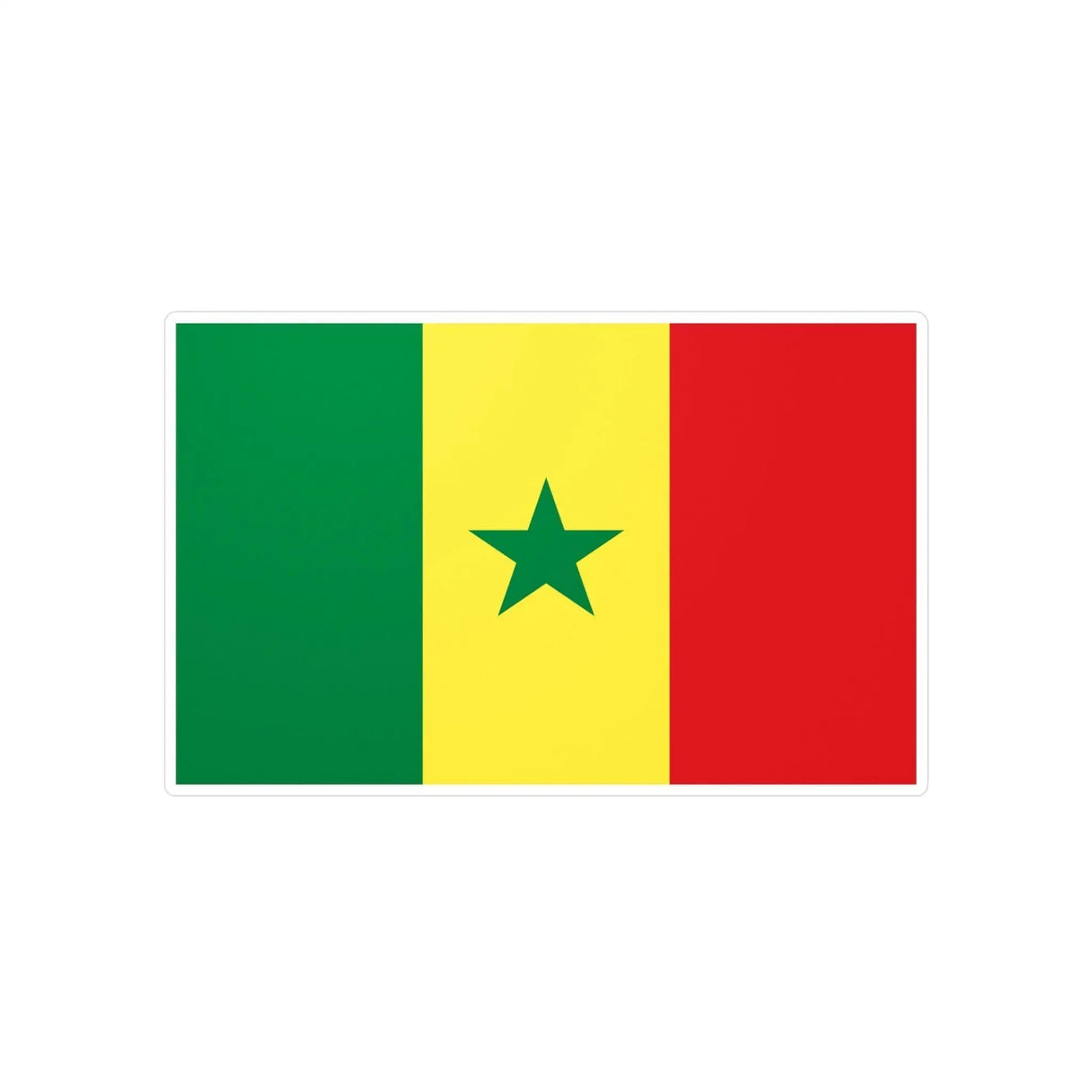Autocollant drapeau sénégal forme rectangle pvc résistant