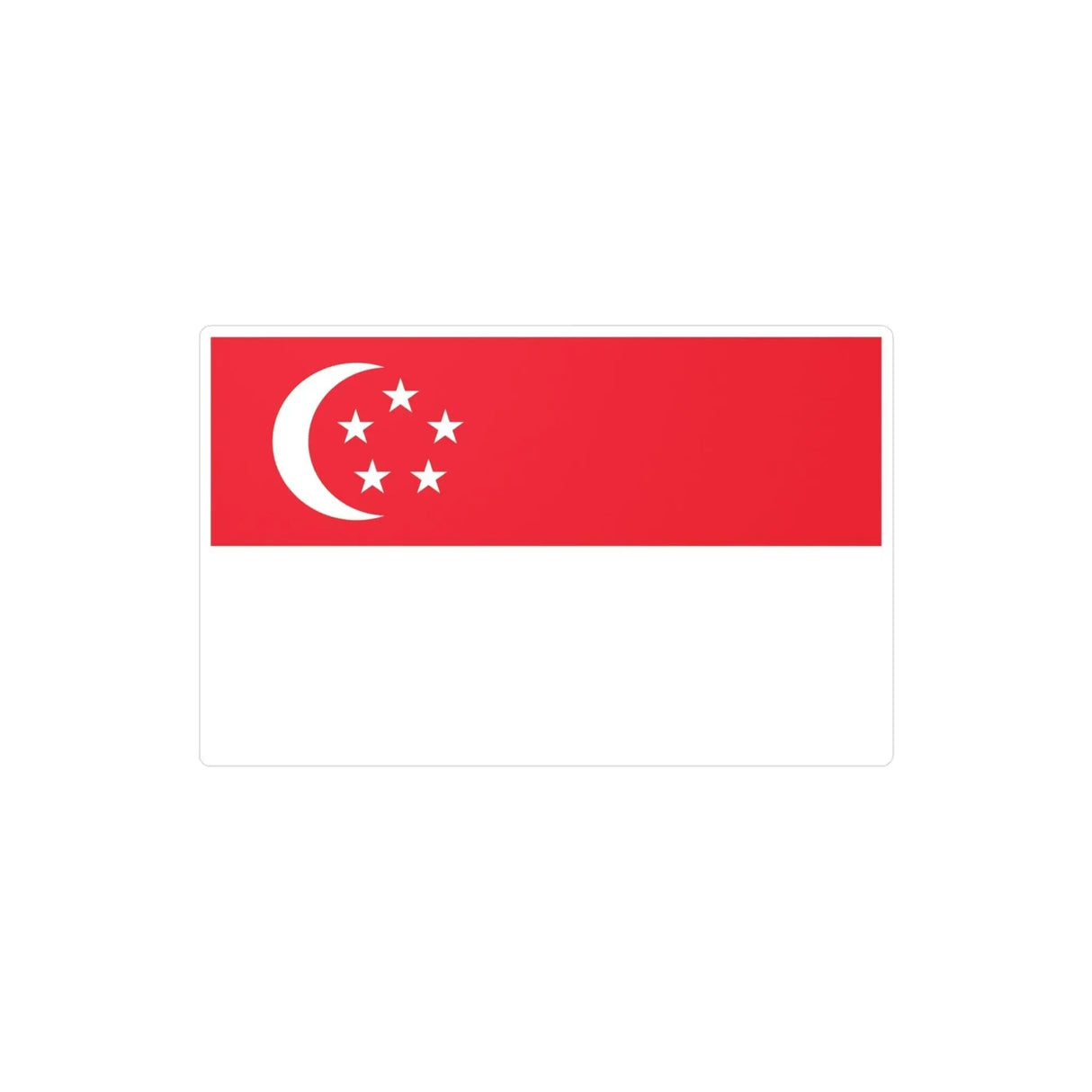 Autocollant drapeau singapour rectangle pvc résistant