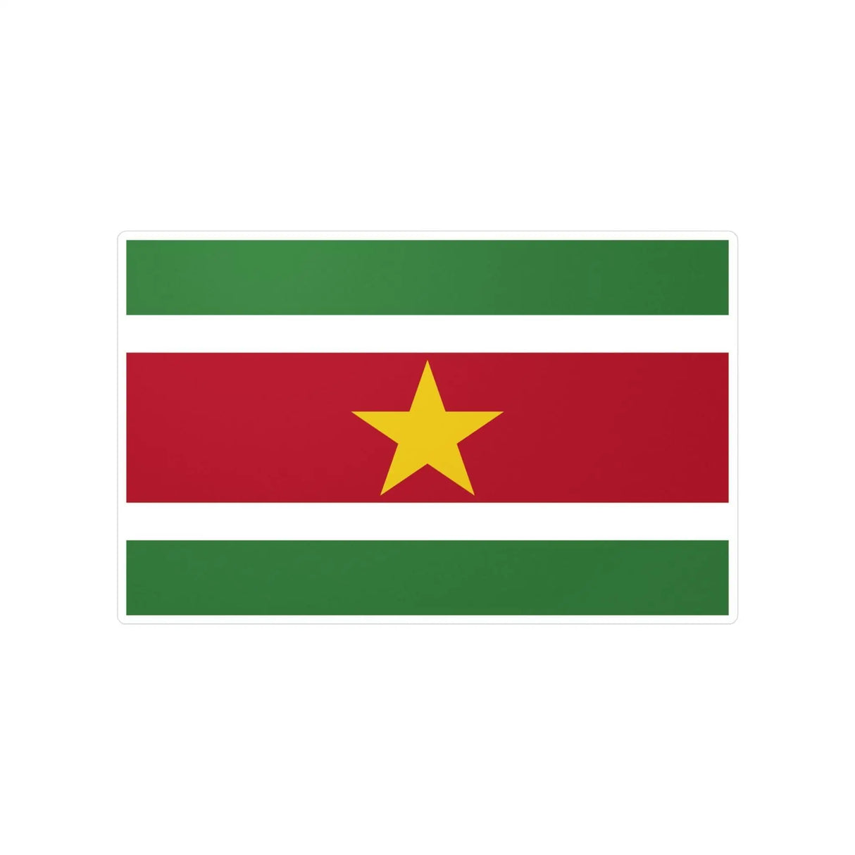 Autocollant drapeau suriname rectangle pvc résistant