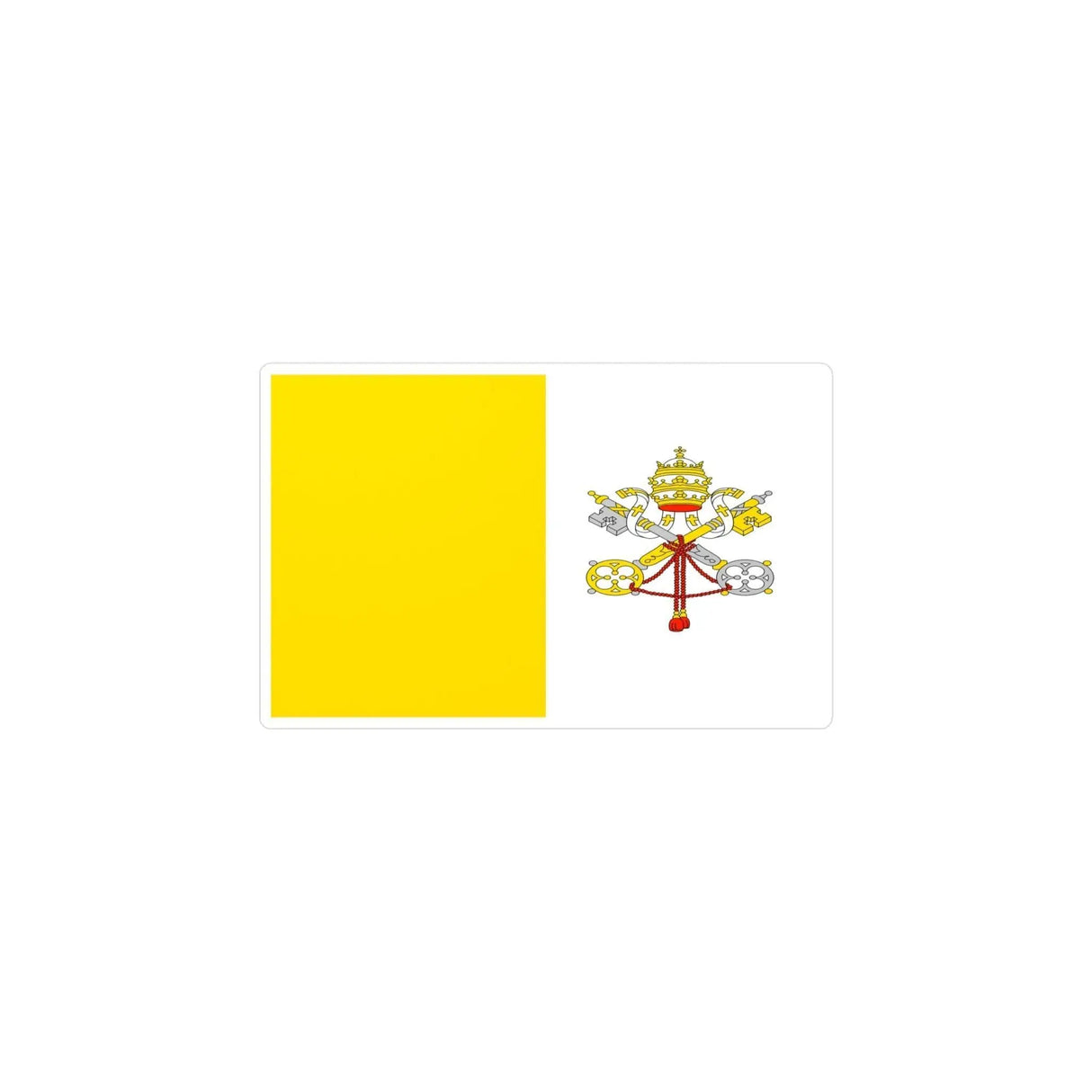 Autocollant drapeau vatican rectangle pvc résistant