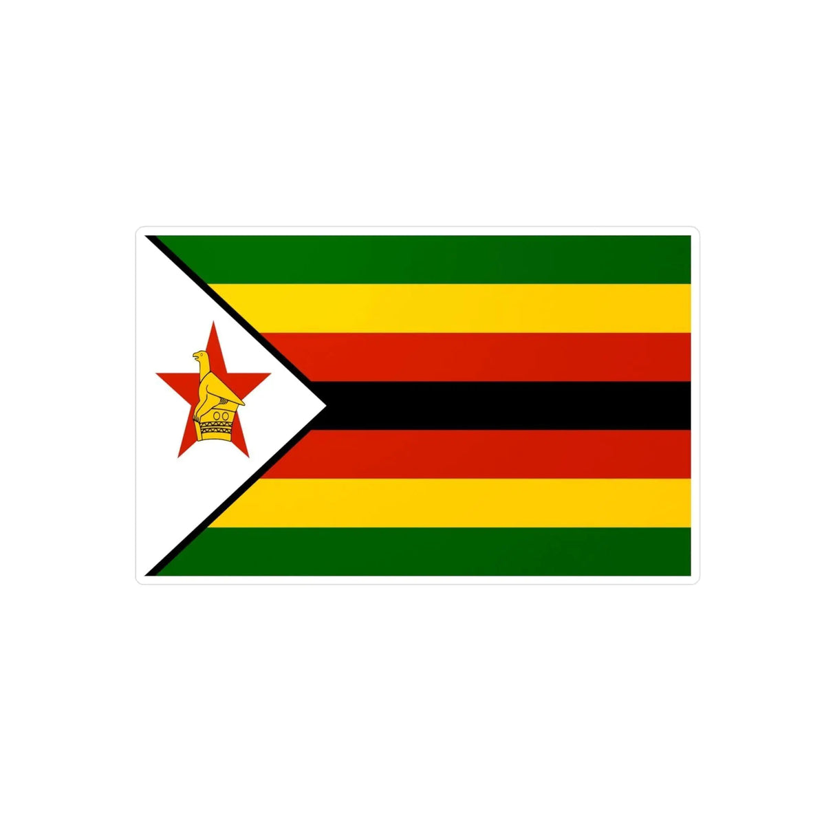 Autocollant drapeau zimbabwe pvc rectangulaire résistant