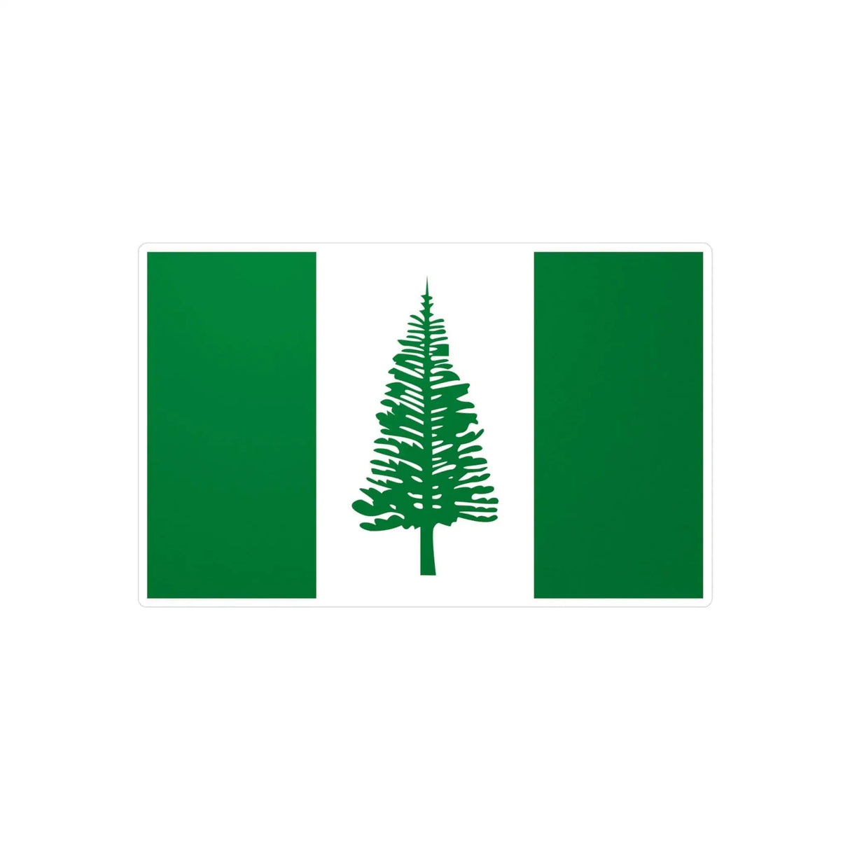 Autocollant île norfolk rectangle pvc résistant décoratif