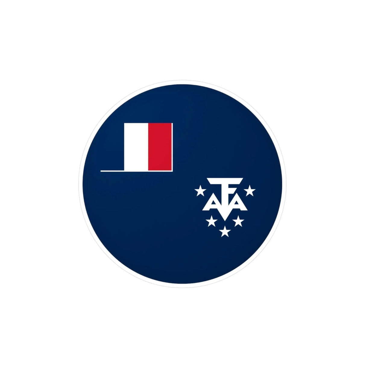 Autocollant rond antarctique française en pvc décoratif