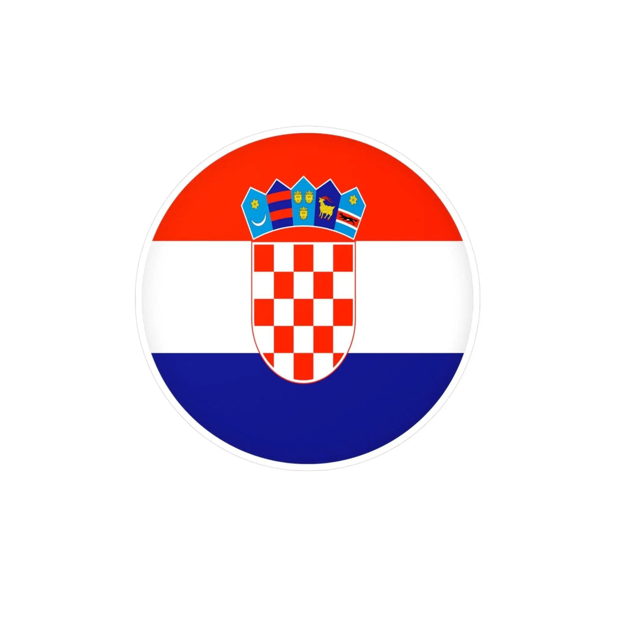 Autocollant rond croatie en pvc résistant aspect brillant