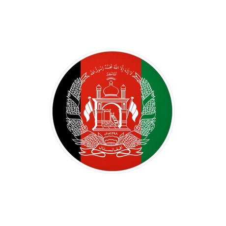 Autocollant rond drapeau afghanistan pvc résistant