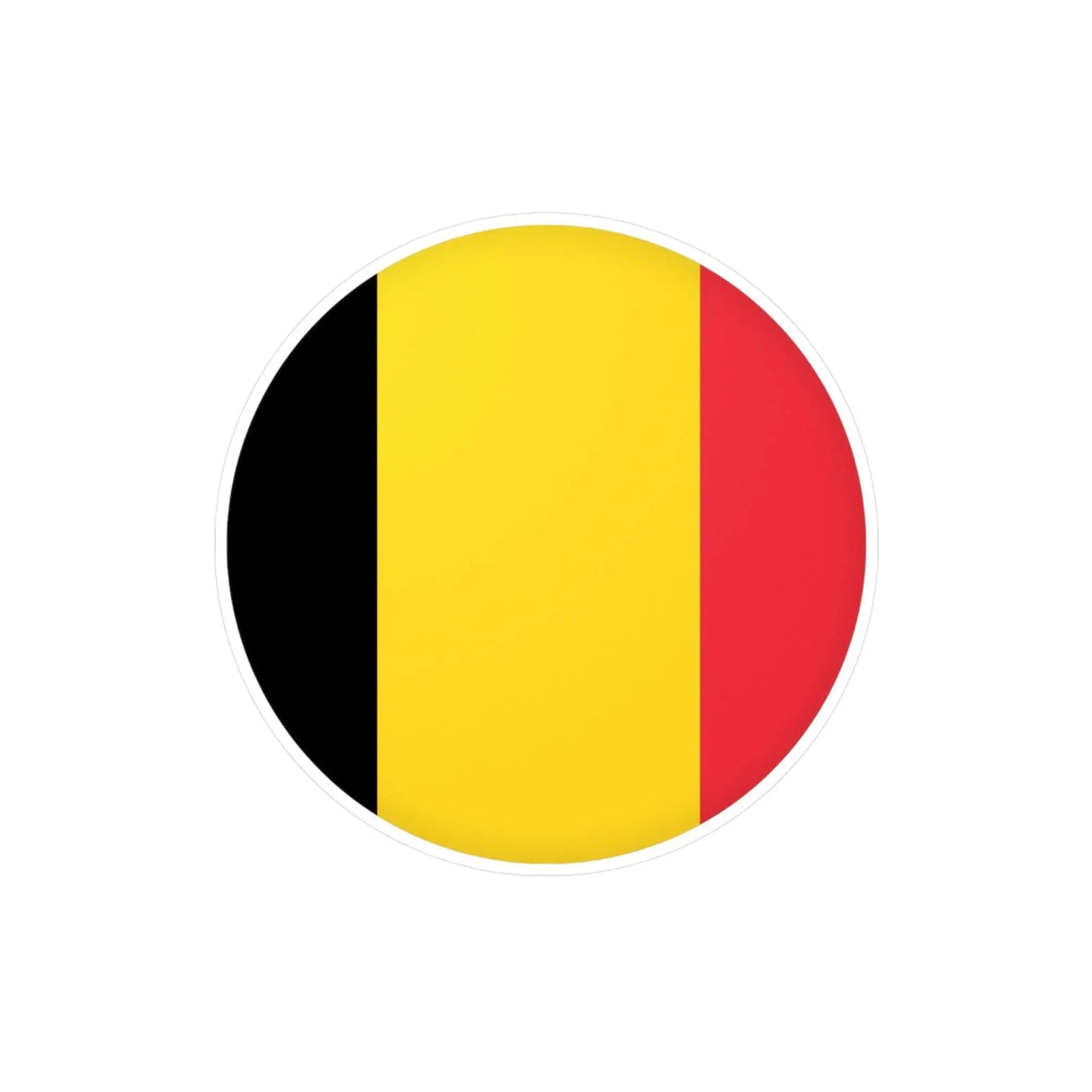 Autocollant rond drapeau belgique pvc résistant adhésif