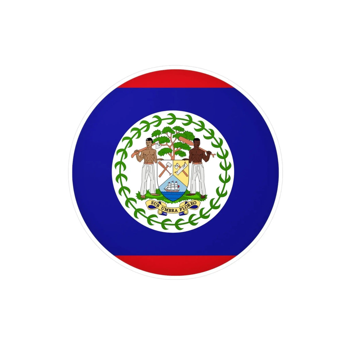 Autocollant rond drapeau belize pvc résistant décoratif