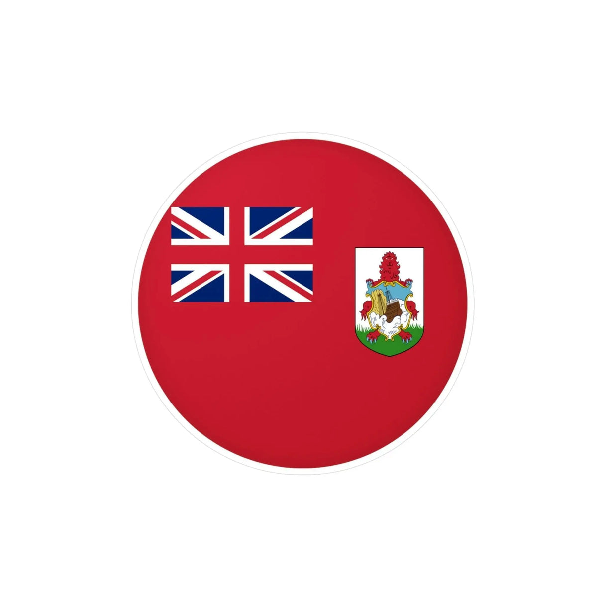 Autocollant rond drapeau bermudes en pvc résistant