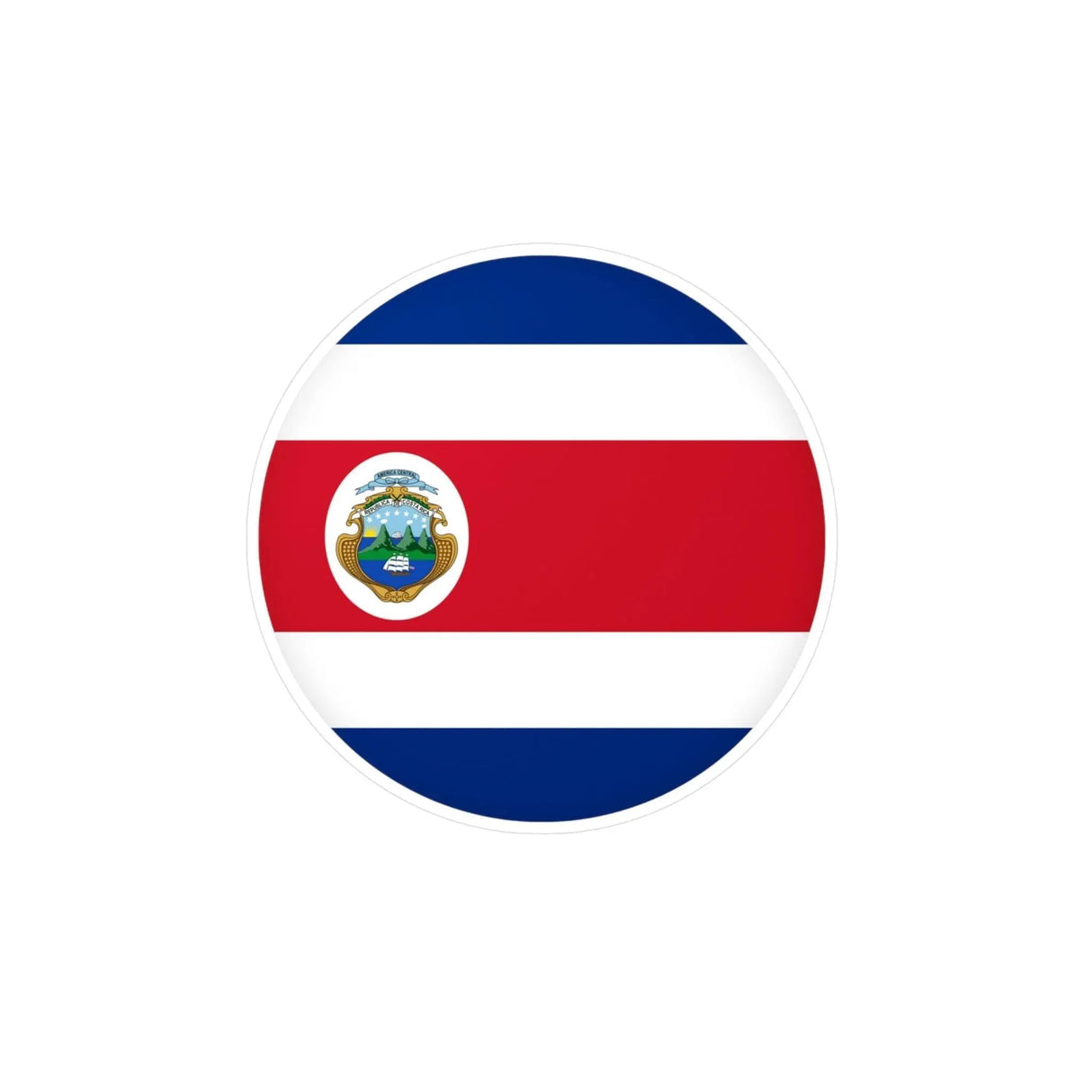 Autocollant rond drapeau costa rica en pvc durable et décoratif