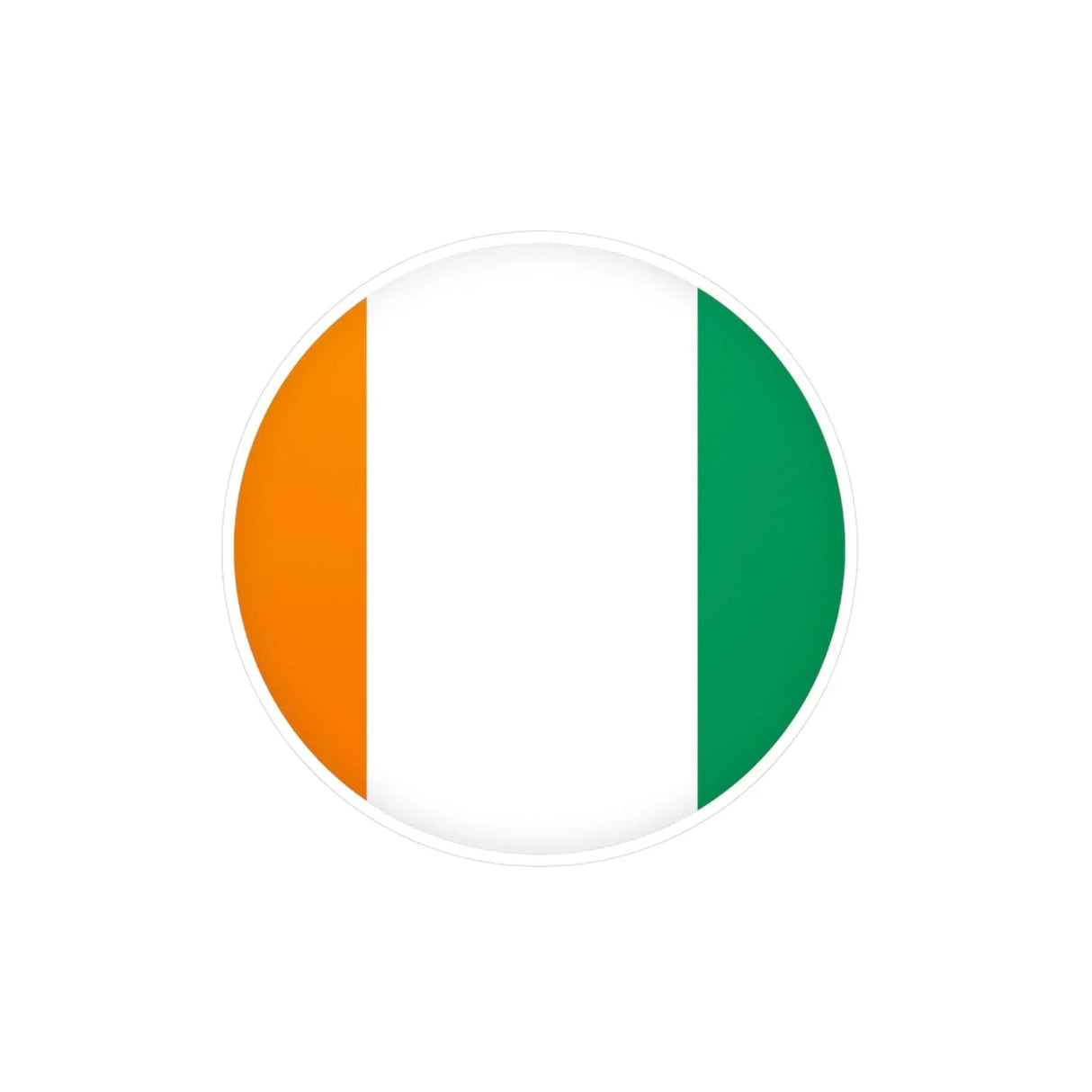 Autocollant rond drapeau côte d’ivoire pvc facile à poser