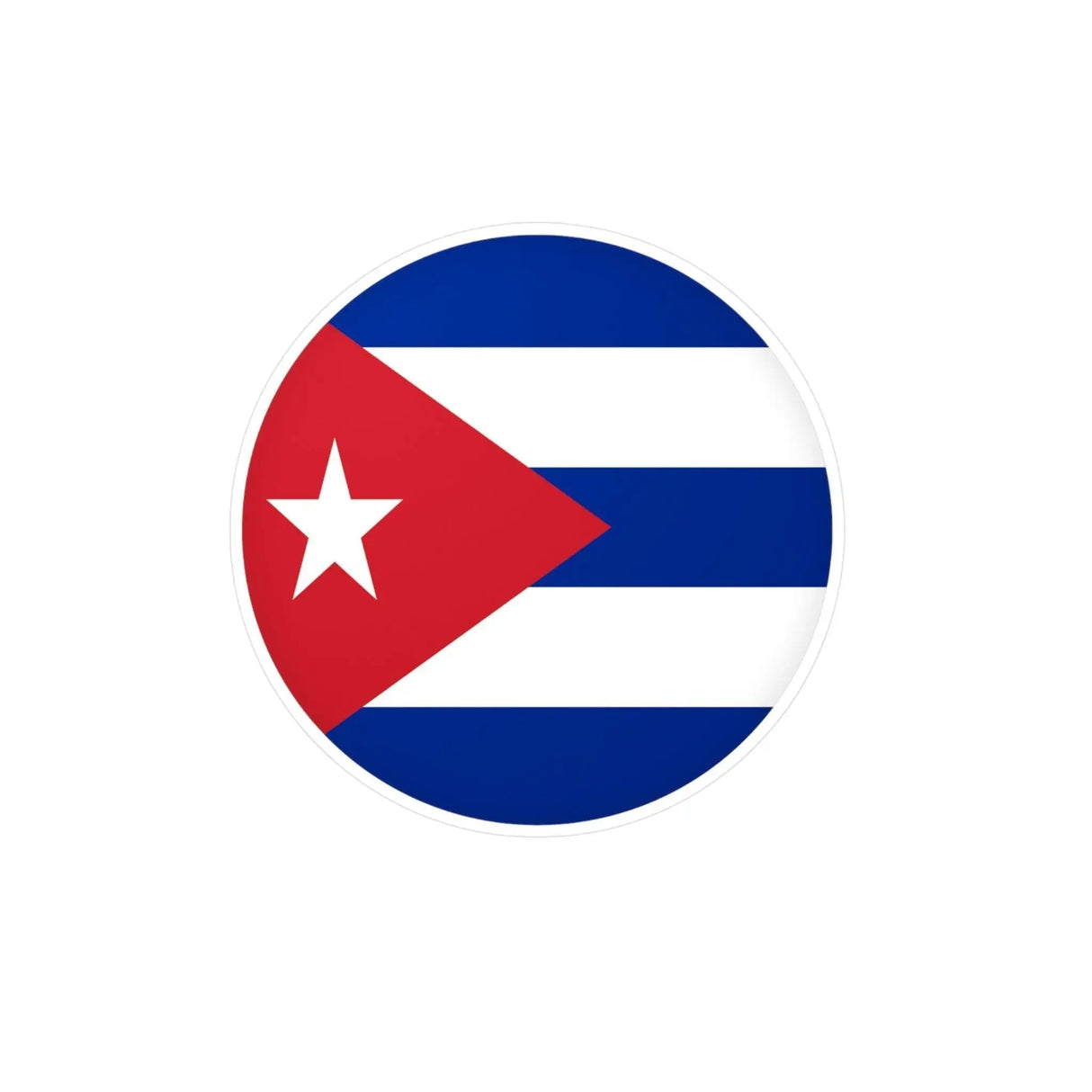 Autocollant rond drapeau cuba pvc résistant forme décorative
