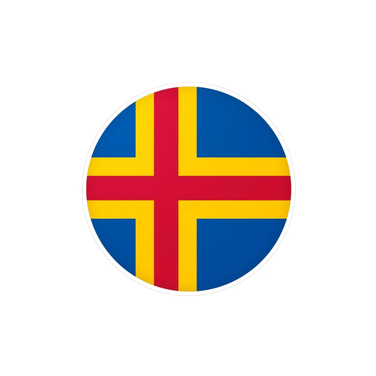 Autocollant rond drapeau d’åland pvc décoratif résistant