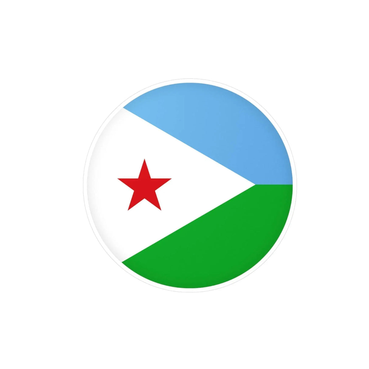 Autocollant rond drapeau djibouti pvc résistant décoratif