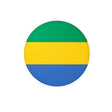 Autocollant rond drapeau gabon pvc résistant décoratif