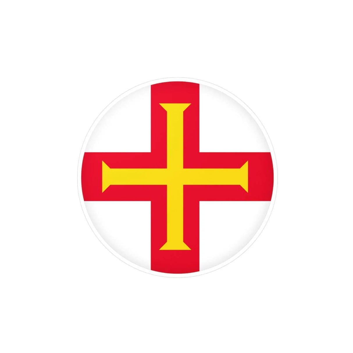Autocollant rond drapeau guernesey pvc résistant