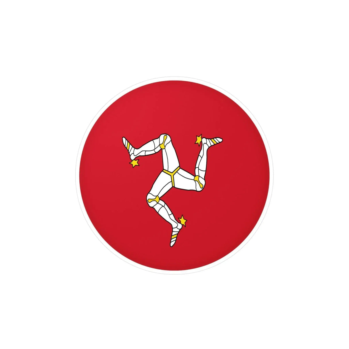 Autocollant rond drapeau île de man pvc résistant déco