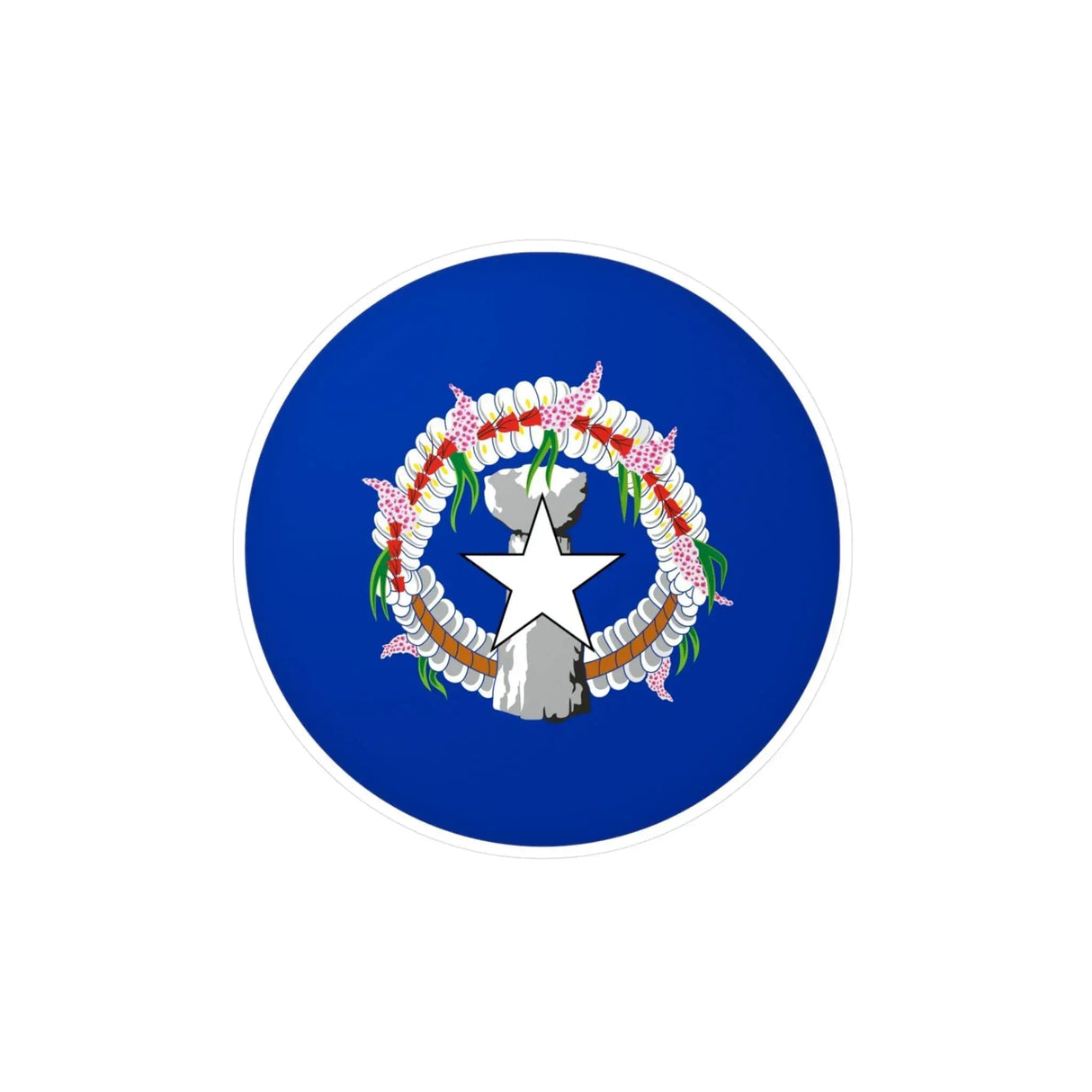 Autocollant rond drapeau îles mariannes pvc décoratif