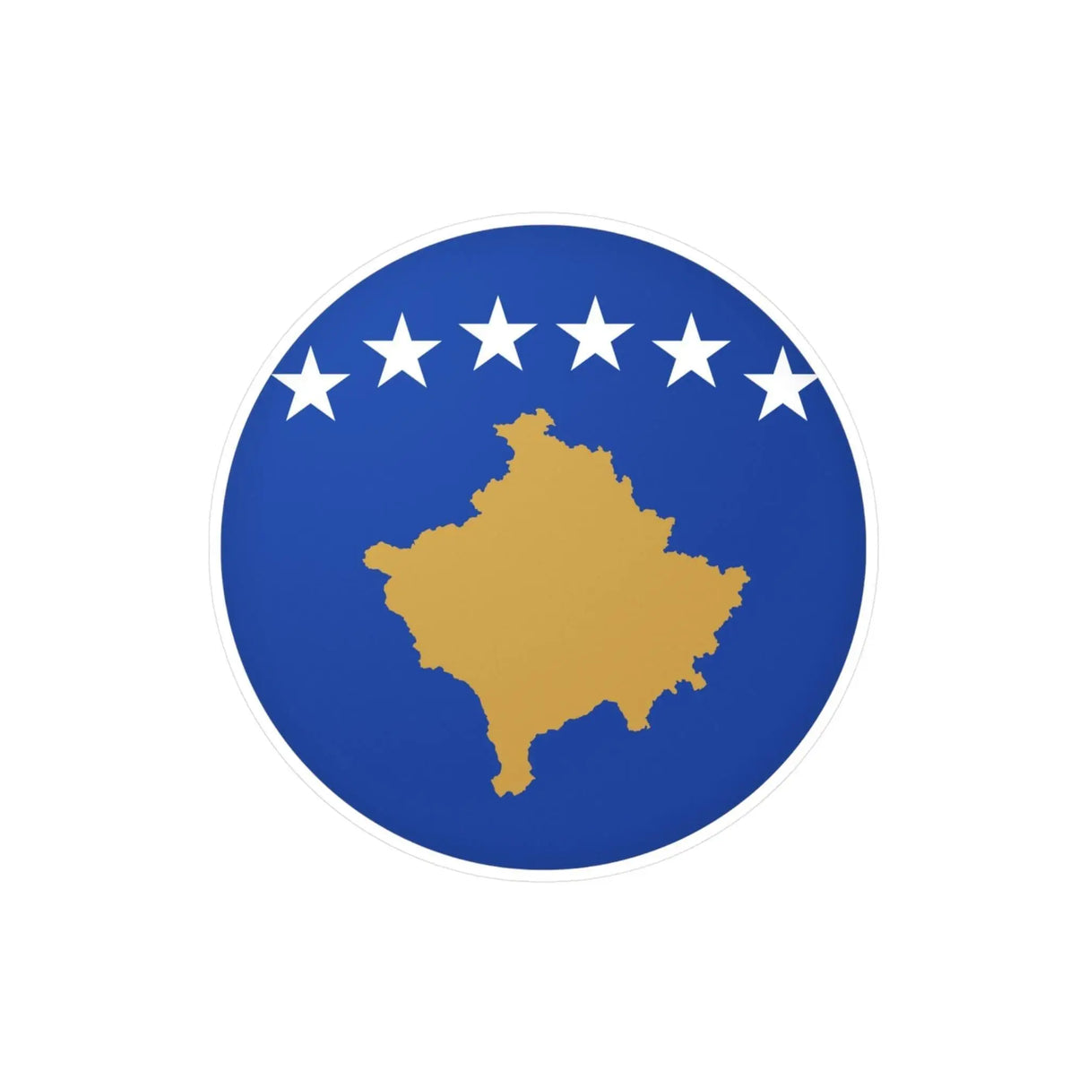 Autocollant rond drapeau kosovo en pvc résistant