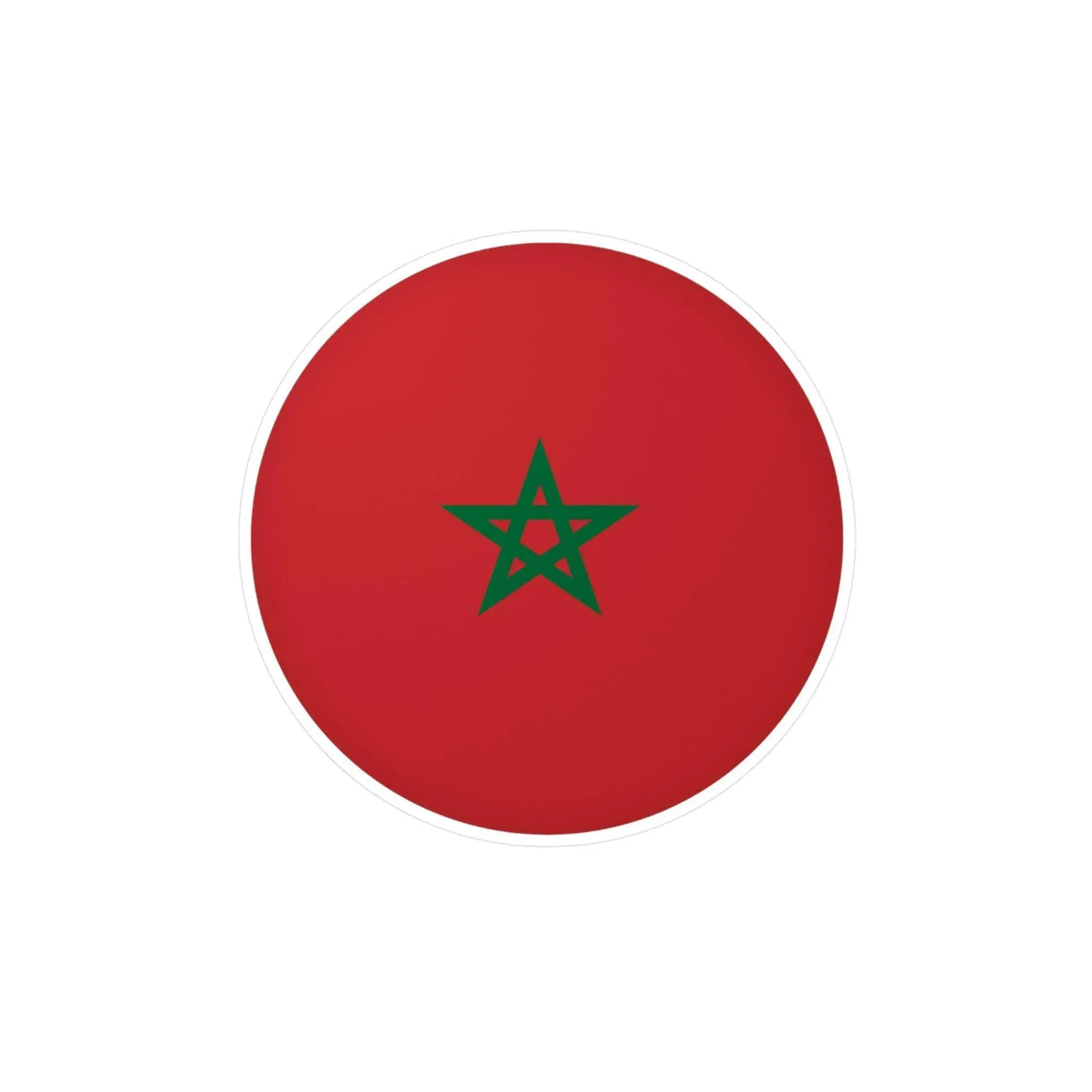 Autocollant rond drapeau maroc pvc résistant décoratif