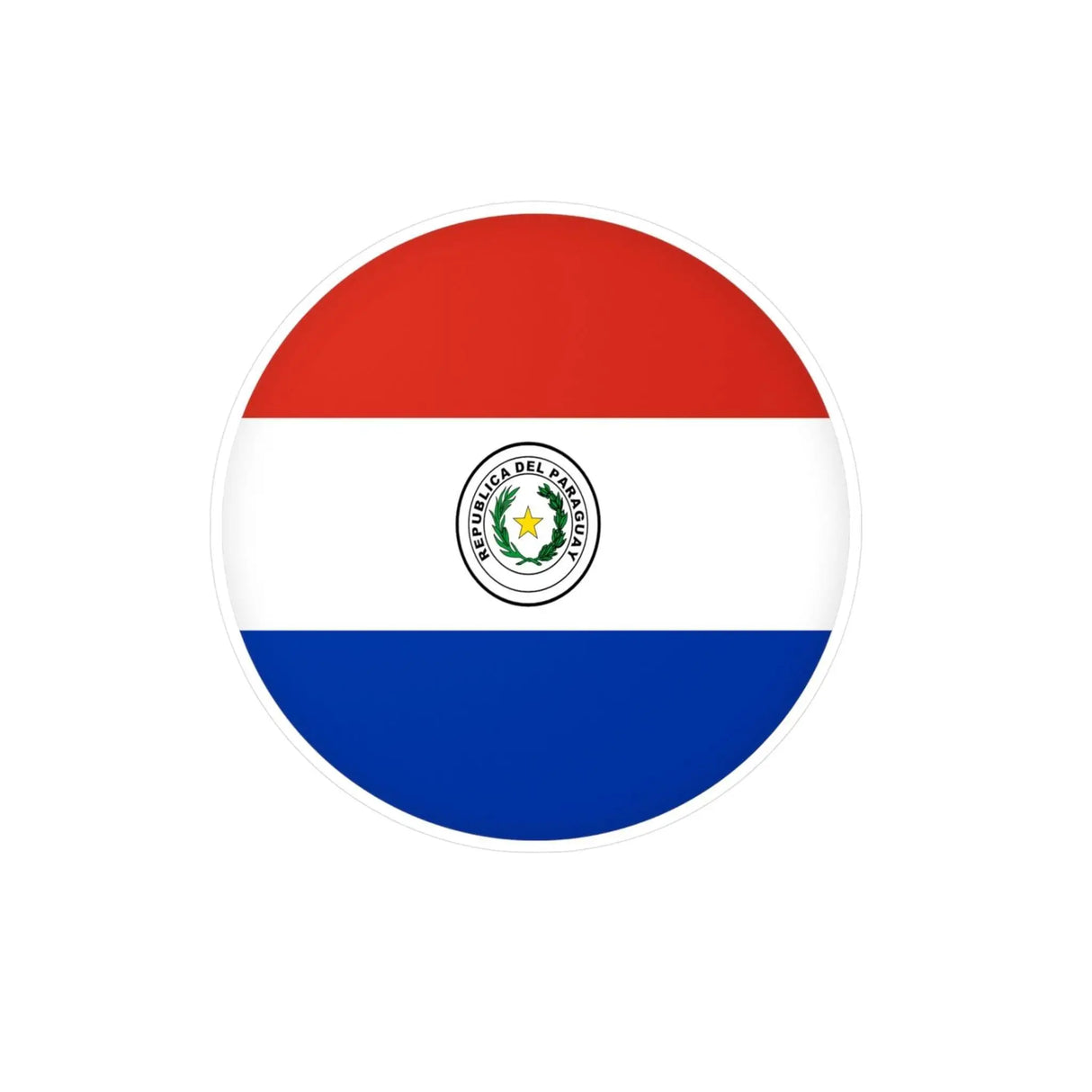 Autocollant rond drapeau paraguay pvc résistant décoratif