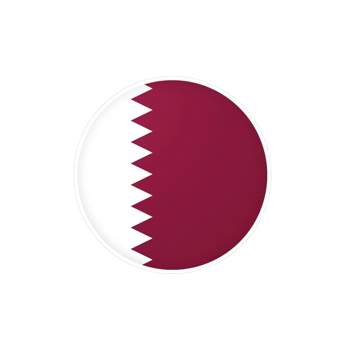 Autocollant rond drapeau qatar en pvc résistant forme décorative