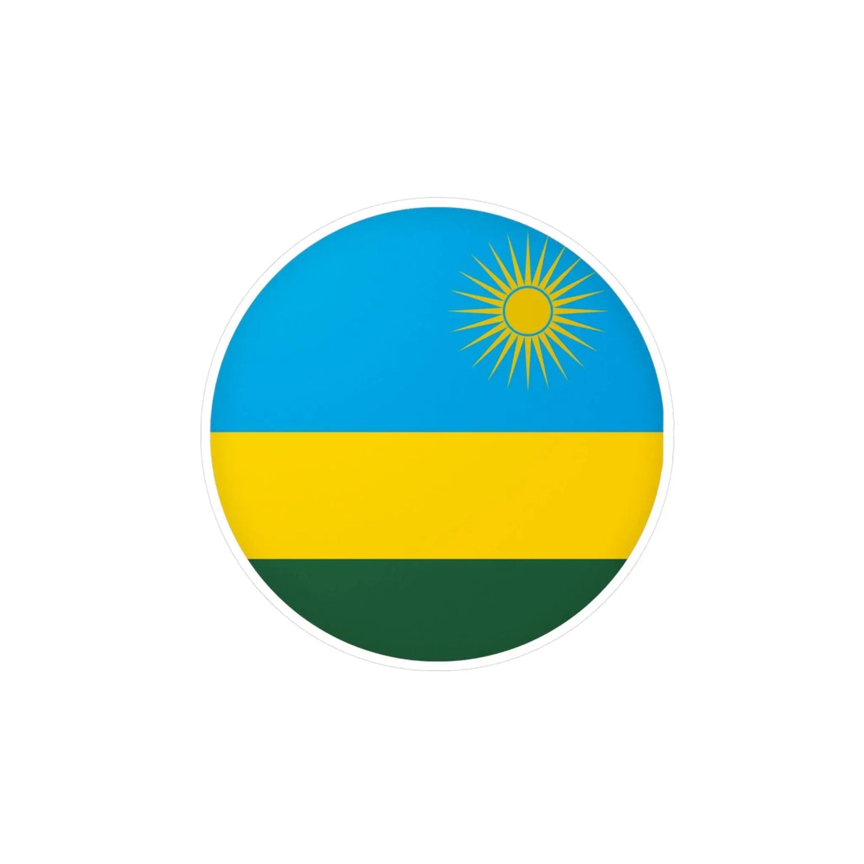Autocollant rond drapeau rwanda pvc résistant décoratif