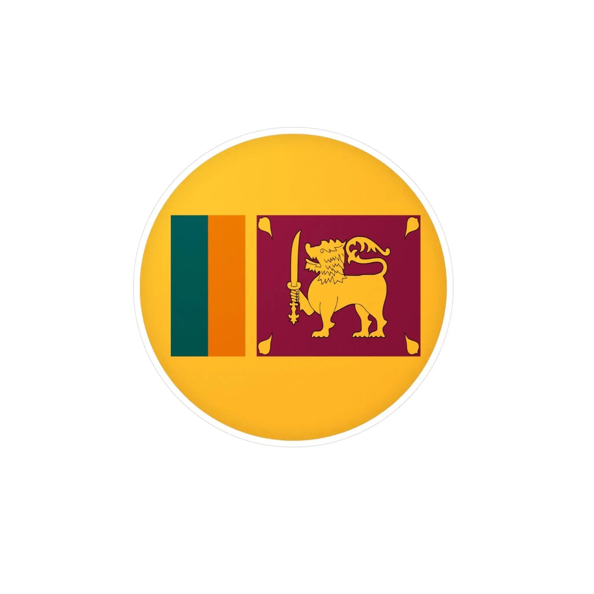 Autocollant rond drapeau sri lanka pvc décoratif résistant