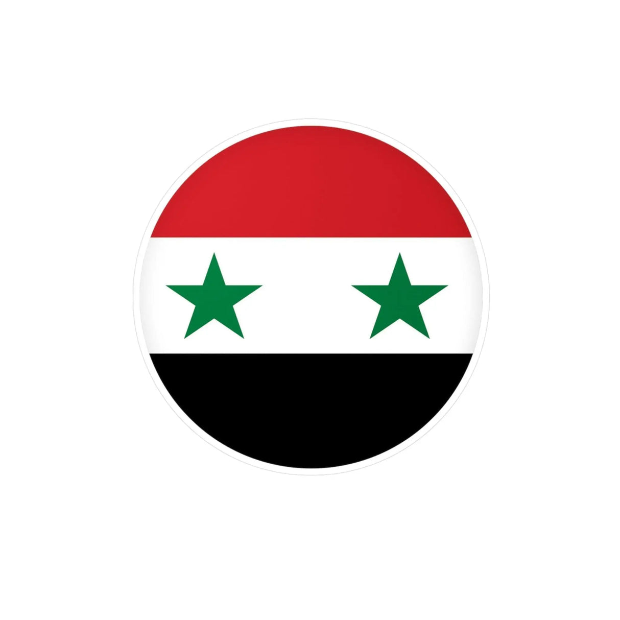 Autocollant rond drapeau syrie en pvc résistant facile à poser
