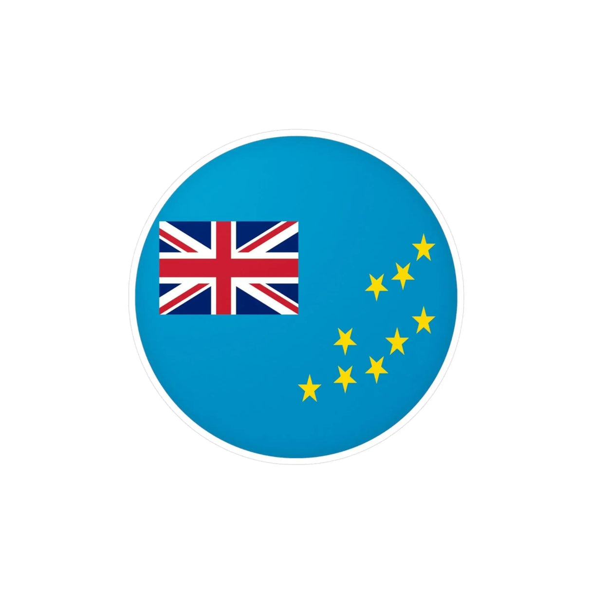 Autocollant rond drapeau tuvalu pvc résistant décoratif