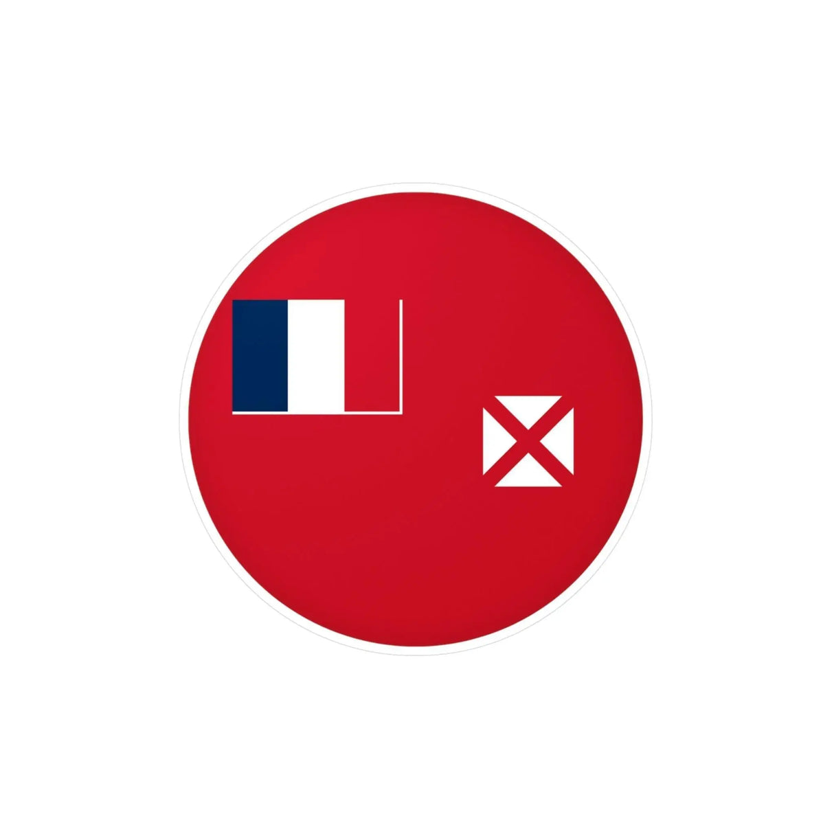 Autocollant rond drapeau wallis-et-futuna pvc résistant