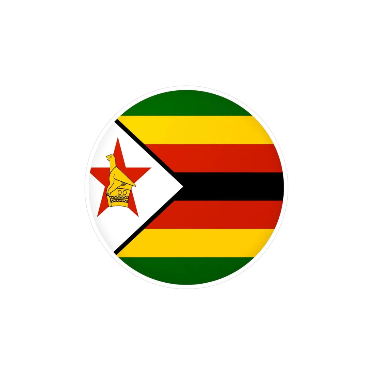 Autocollant rond drapeau zimbabwe en pvc résistant