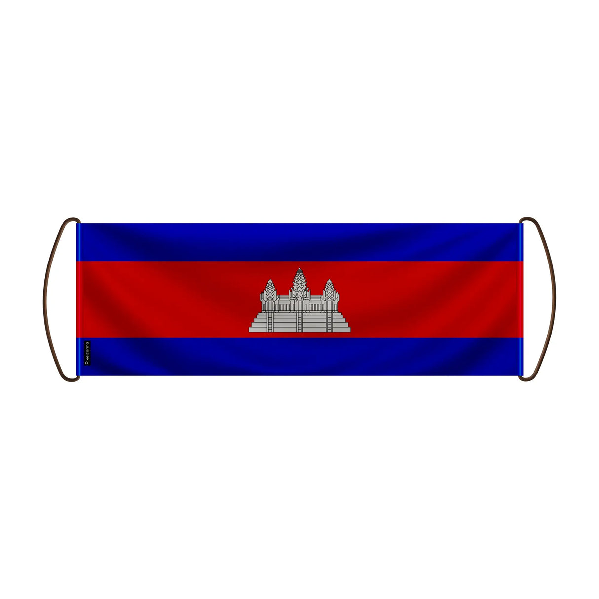 Bannière défilement drapeau cambodge polyester à main