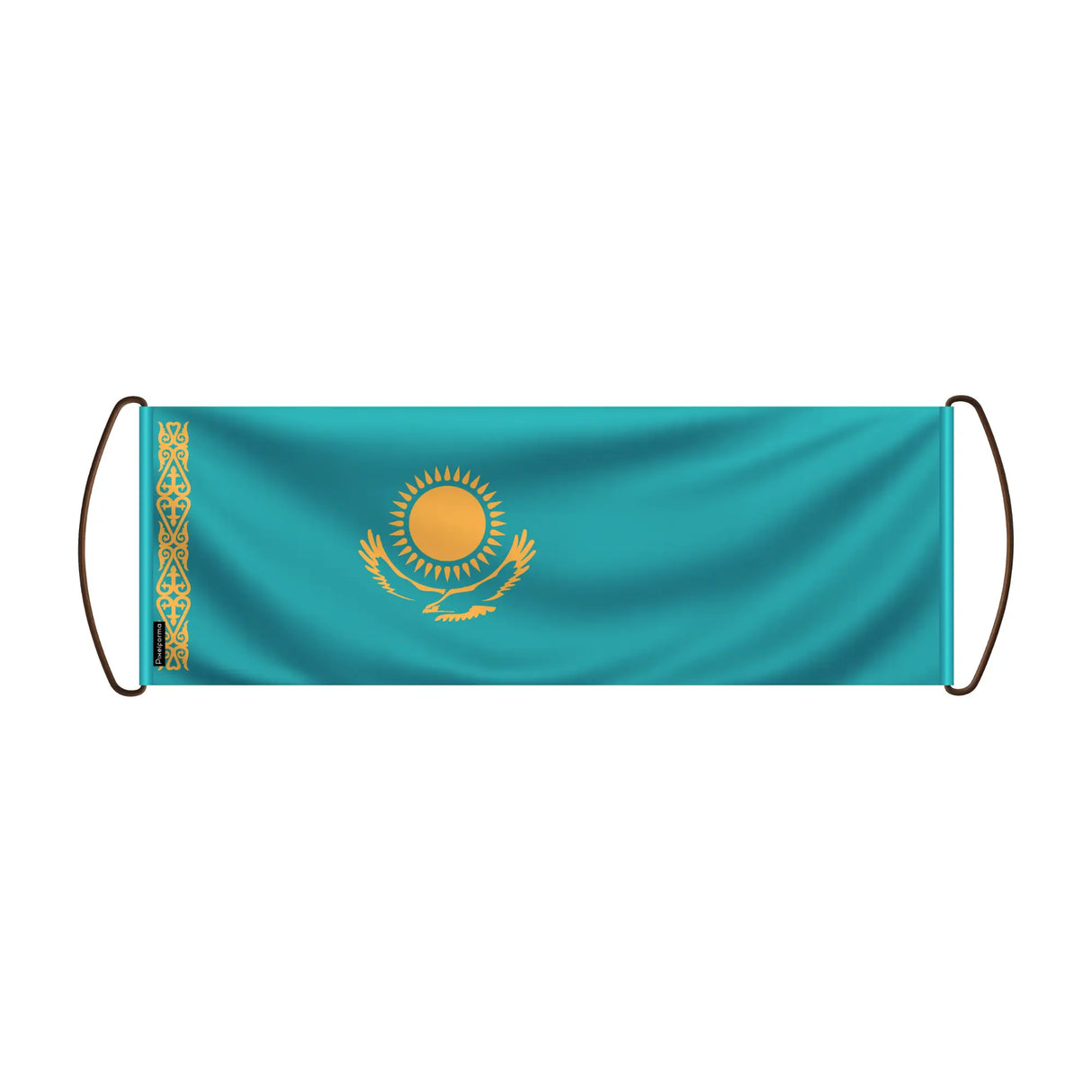 Bannière défilement kazakhstan polyester tenue à la main