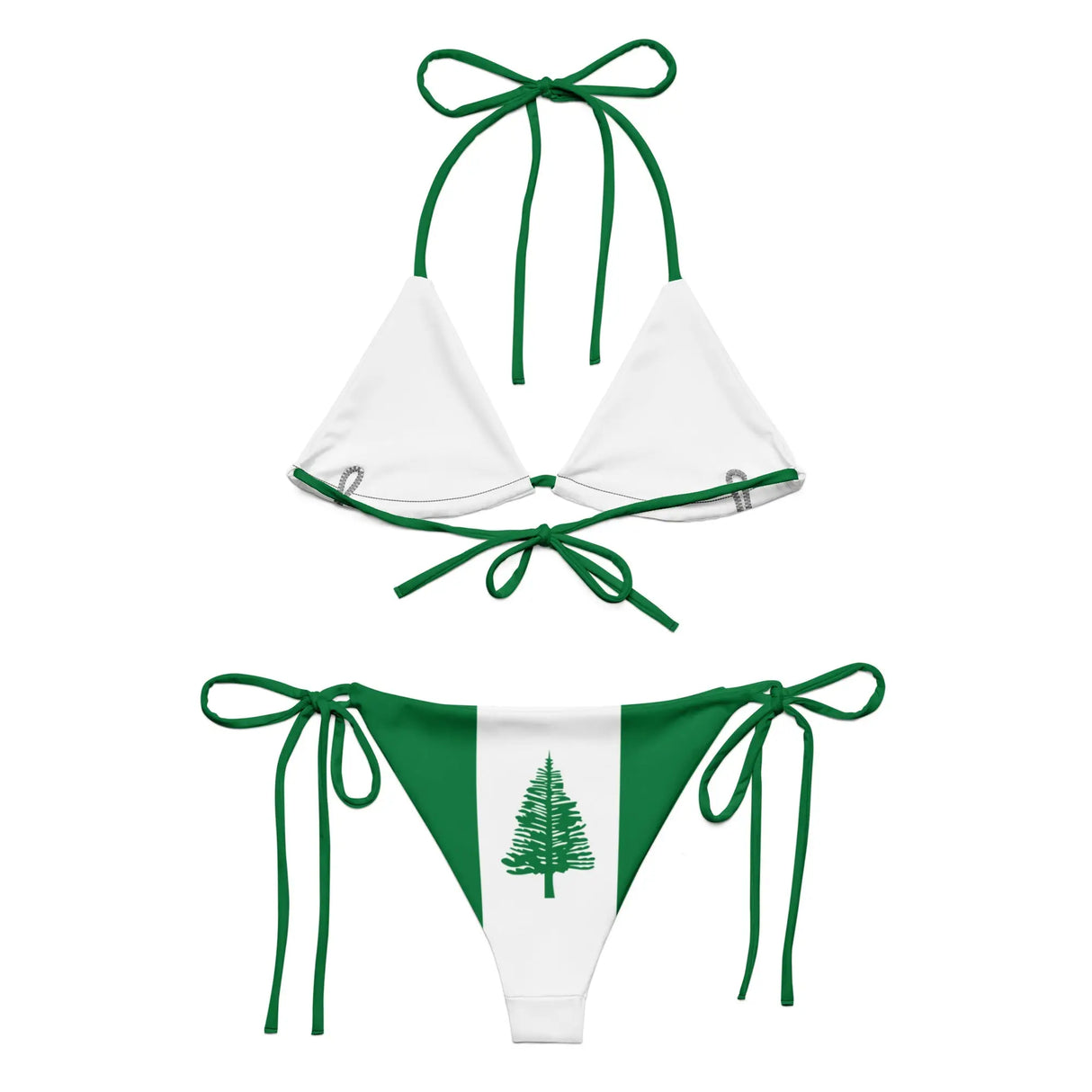 Bikini à cordon île norfolk motif drapeau tissu recyclé