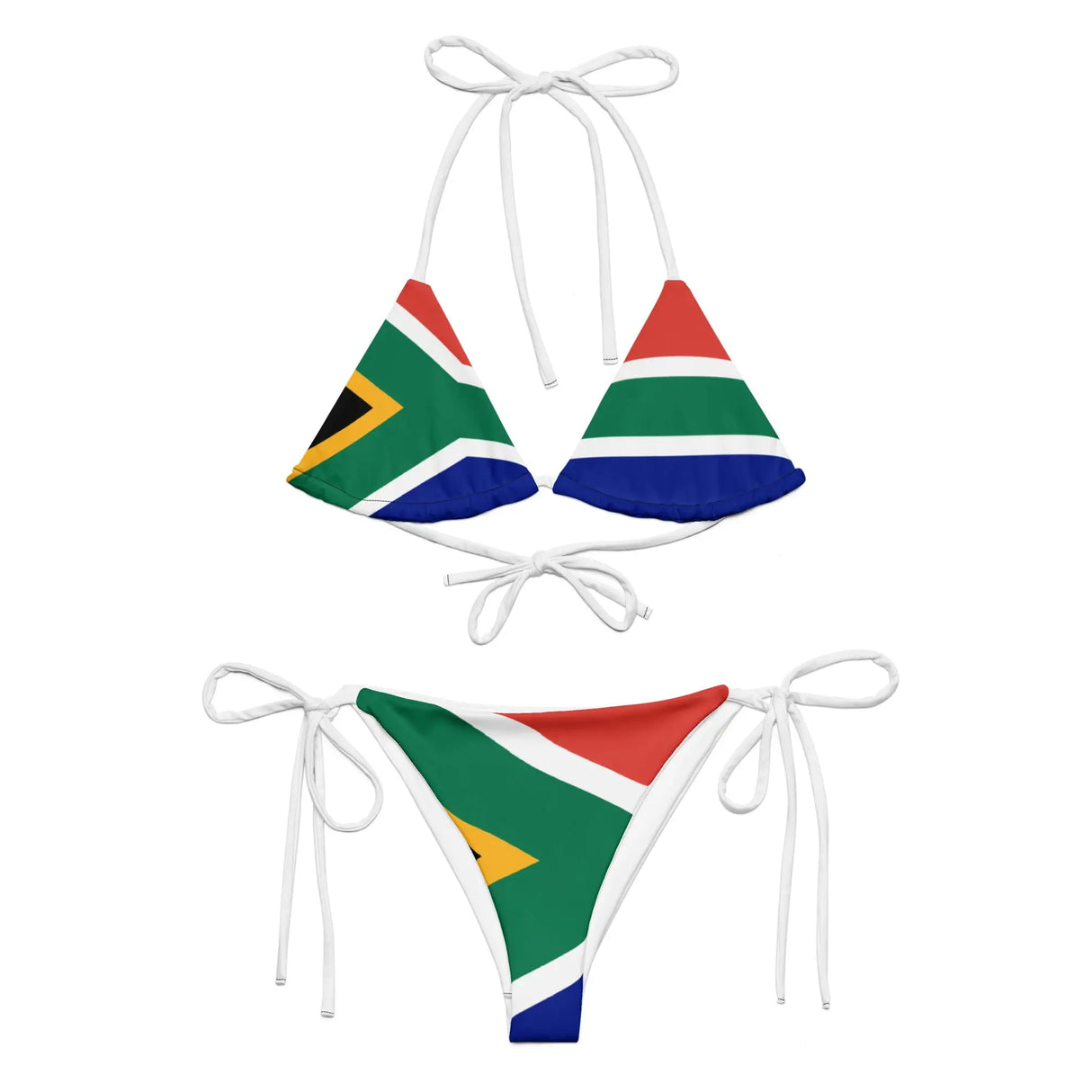 Bikini drapeau afrique du sud cordon recyclé orné