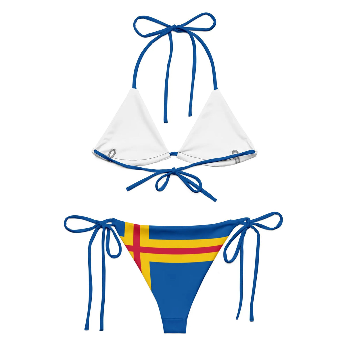 Bikini drapeau åland cordon recyclé orné protection uv