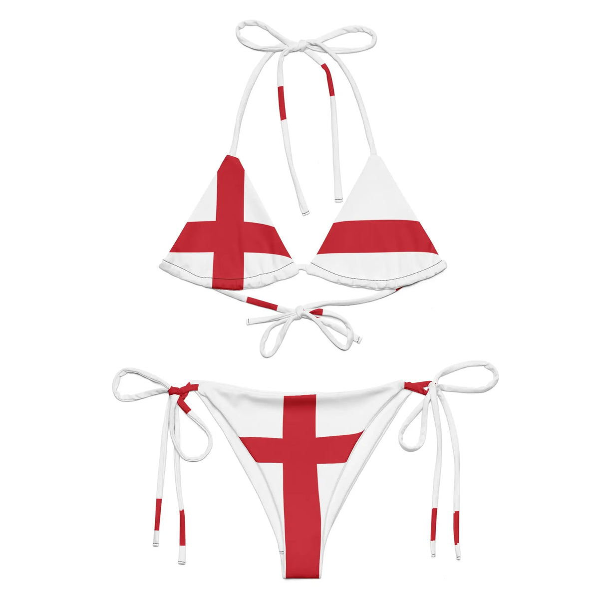Bikini drapeau angleterre cordon recyclé orné confortable