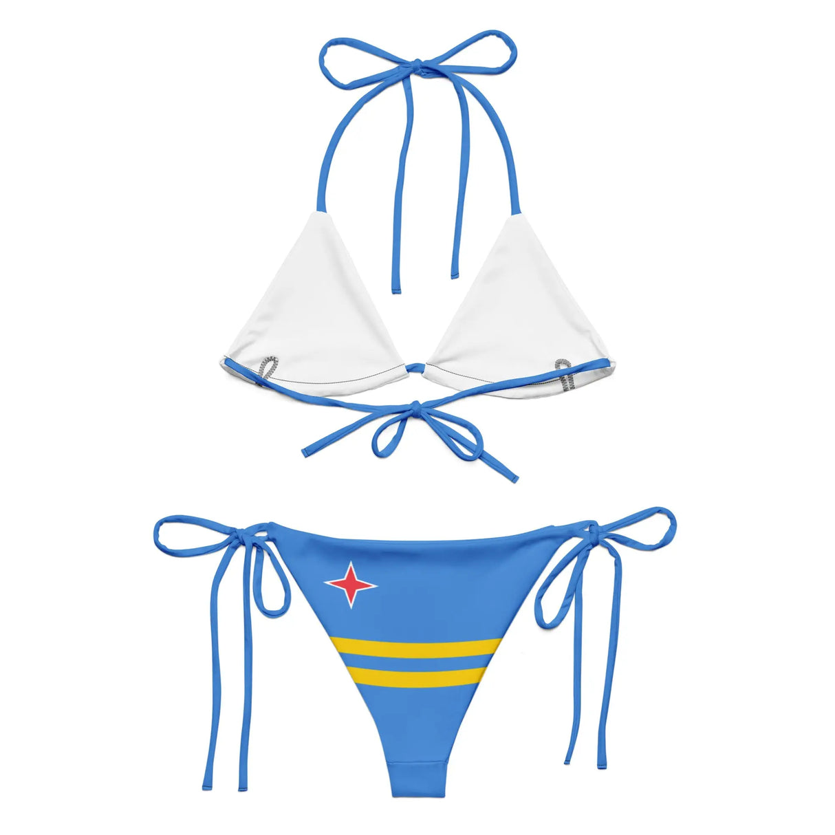 Bikini drapeau aruba cordon recyclé orné protection uv