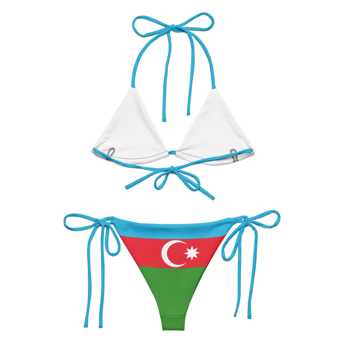 Bikini drapeau azerbaïdjan à cordon recyclé orné