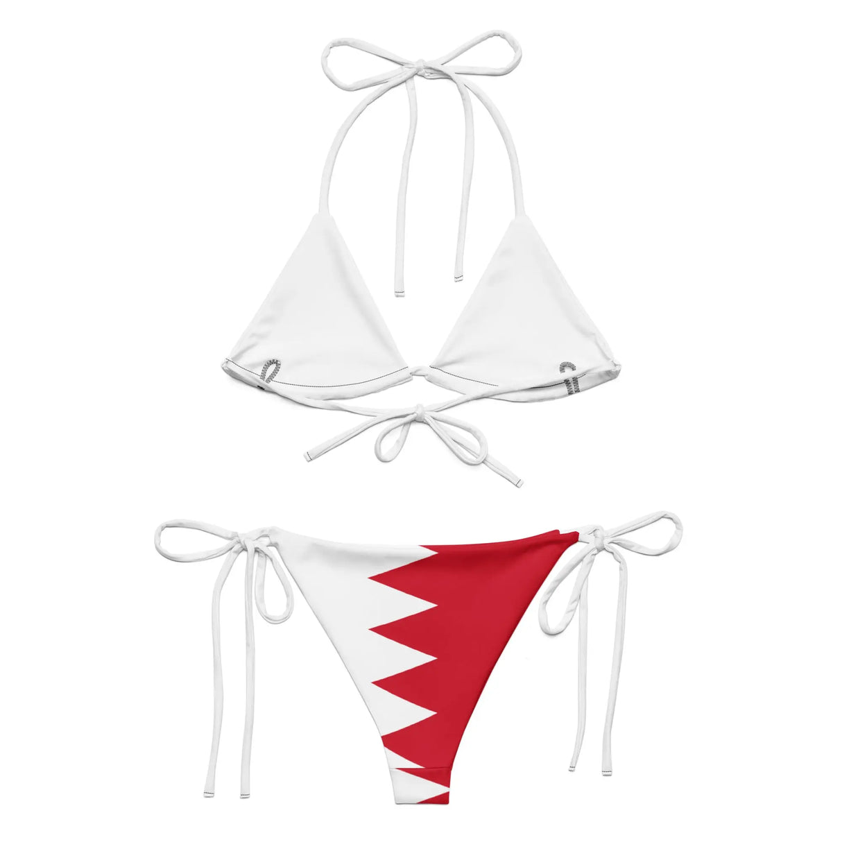 Bikini drapeau bahreïn à cordon recyclé orné confortable