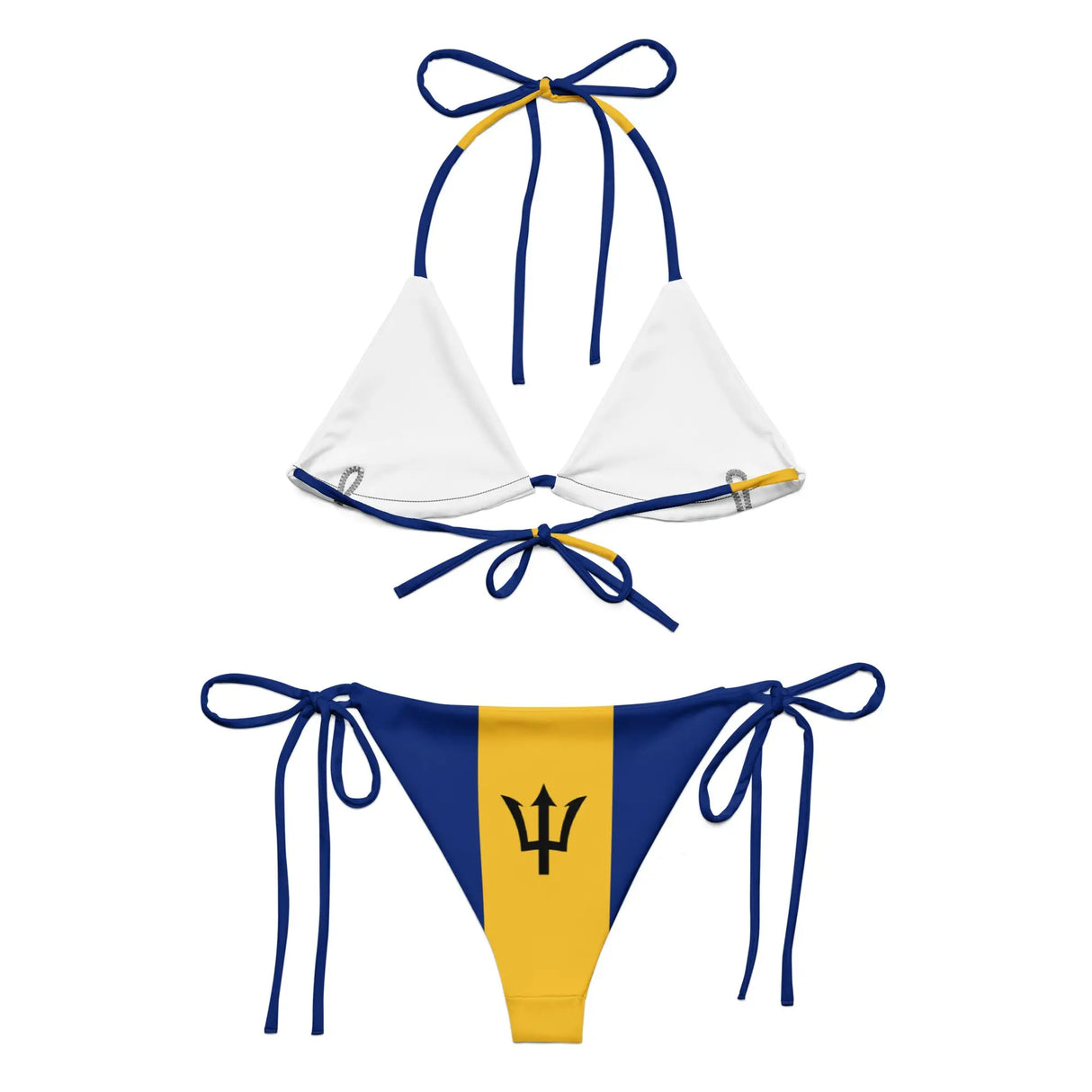 Bikini drapeau barbade à cordon recyclé orné confortable