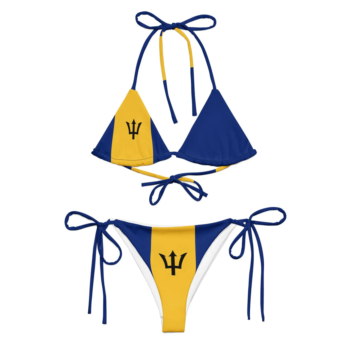 Bikini drapeau barbade à cordon recyclé orné confortable