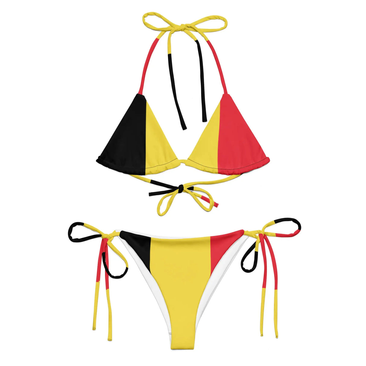 Bikini drapeau belgique à cordon recyclé orné confortable