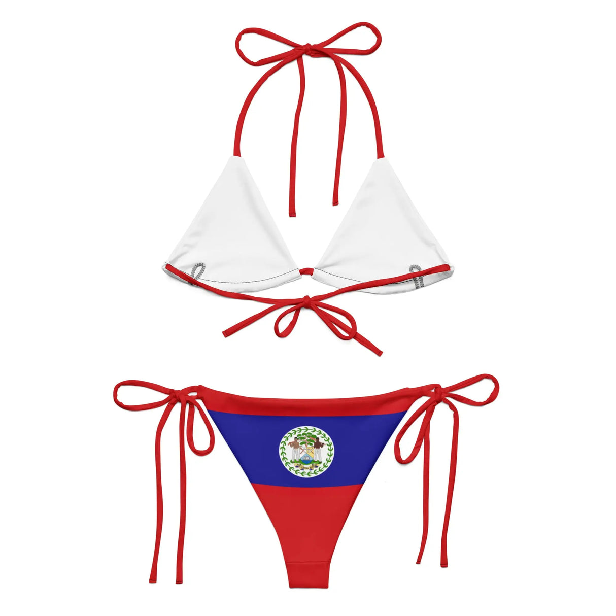 Bikini drapeau belize à cordon recyclé orné confortable